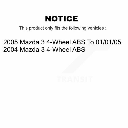Kugel Front Rear Wheel Bearing & Hub Assembly Kit For Mazda 3 4-Wheel ABS K70-101208